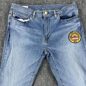 Levis 511 Premium Jeans Mens 36x30 Light‎ Wash Rainbow Patch Tapered Denim Pants